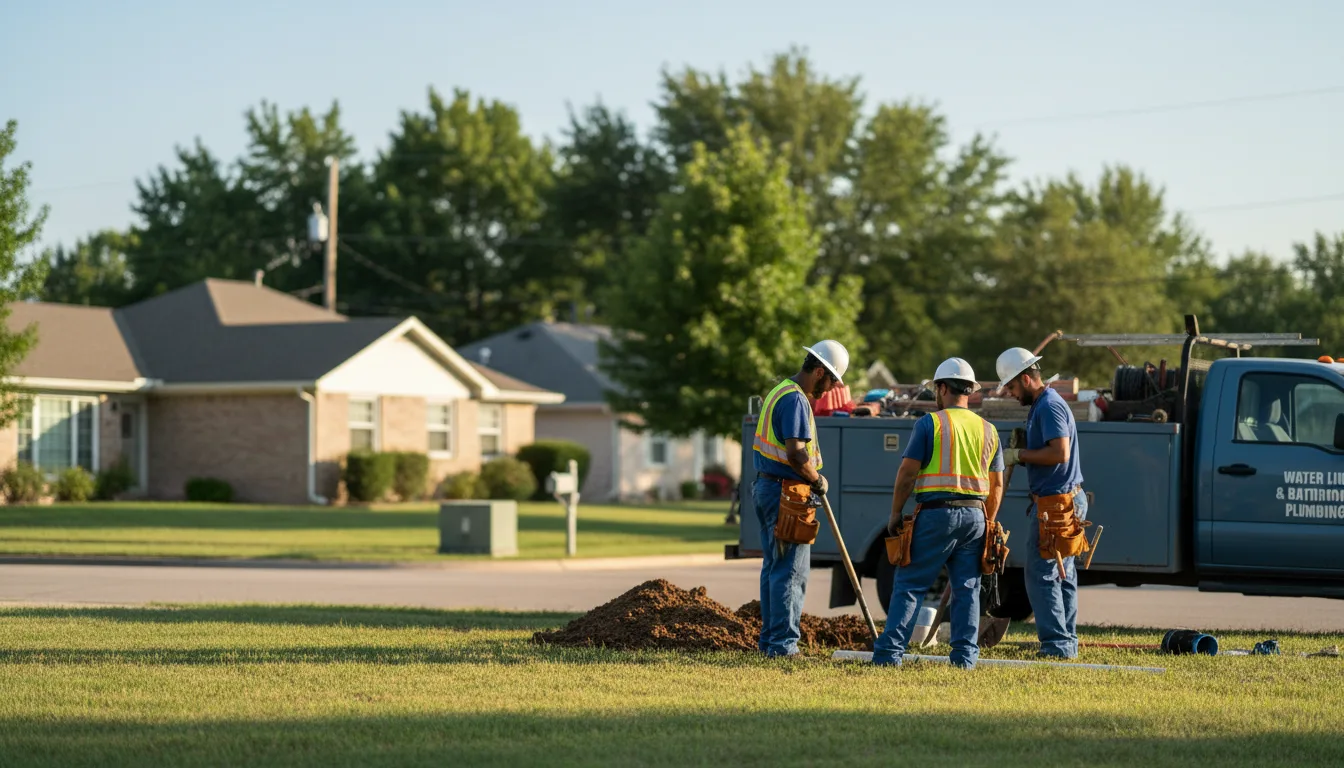 Residential water line and bathroom plumbing service in Brookside, AL